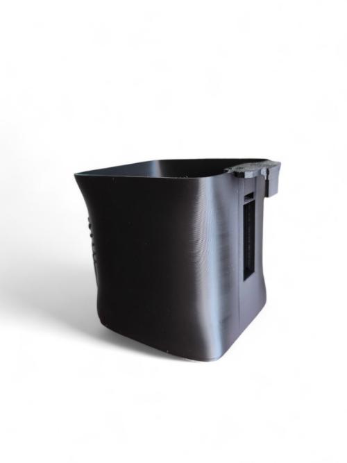 Aquariengarten Logo kapillare Vase schwarz von hinten