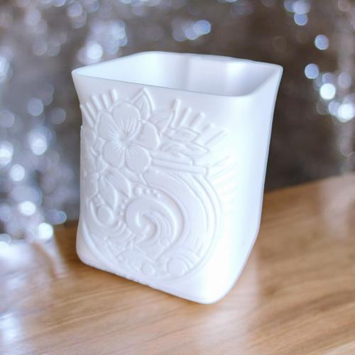 Aquariengarten Logo kapillare Vase weiß
