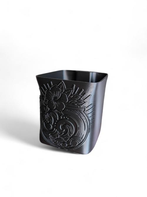 Aquariengarten Logo kapillare Vase black front