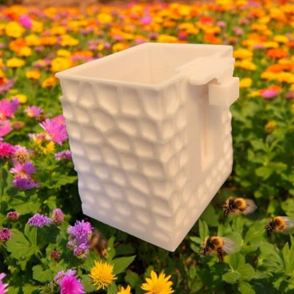 CapillaPonic "Bee House" höhenverstellbares Aquaponic Pflanzgefäß weiß von hinter